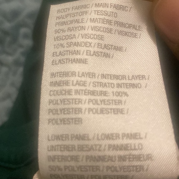 𝅺LOGO by Lori Goldstein green Rayon Top Size S Burnout Velvet tunic - Picture 5 of 5